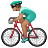 Man Biking: Medium Skin Tone on WhatsApp