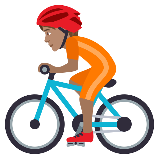 Bicyclist: Medium Skin Tone on JoyPixels