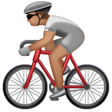 Bicyclist: Medium Skin Tone on WhatsApp