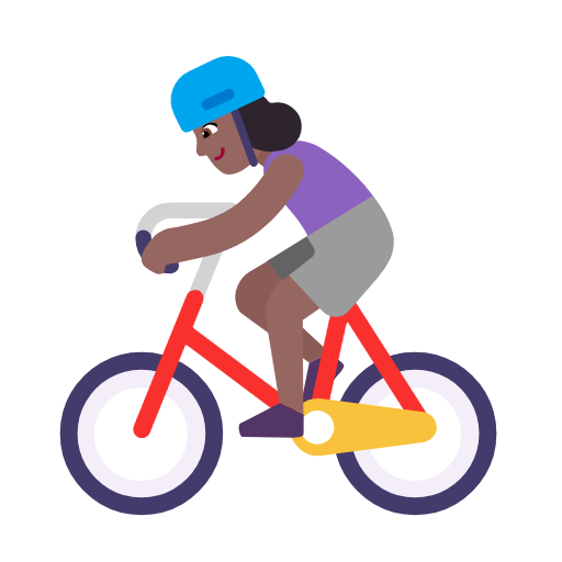 Woman Biking: Medium-Dark Skin Tone on Microsoft Fluent