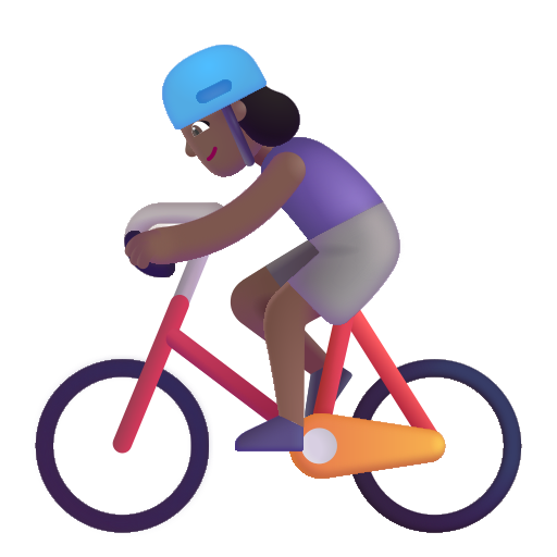 Woman Biking: Medium-Dark Skin Tone on Microsoft 3D