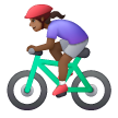 Woman Biking: Medium-Dark Skin Tone on Samsung