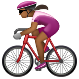 Woman Biking: Medium-Dark Skin Tone on WhatsApp