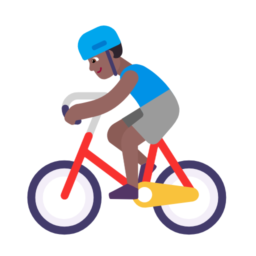 Man Biking: Medium-Dark Skin Tone on Microsoft Fluent
