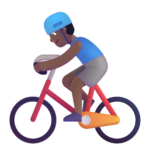 Man Biking: Medium-Dark Skin Tone on Microsoft 3D