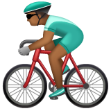 Man Biking: Medium-Dark Skin Tone on WhatsApp