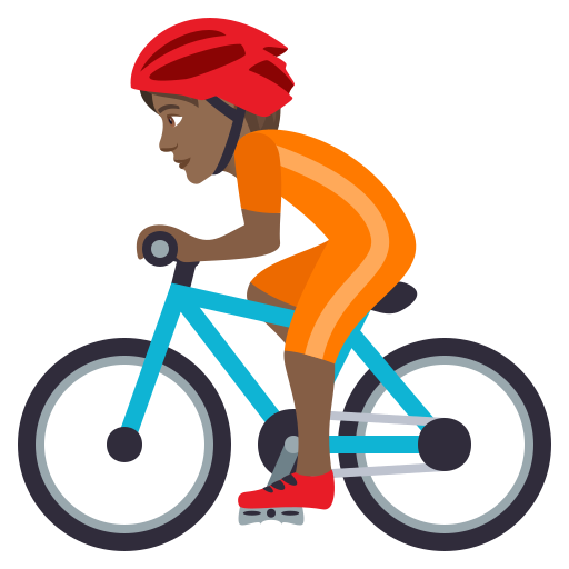 Bicyclist: Medium-Dark Skin Tone on JoyPixels