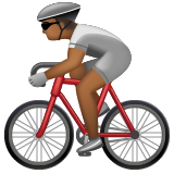 Bicyclist: Medium-Dark Skin Tone on WhatsApp
