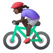 Woman Biking: Dark Skin Tone on Samsung