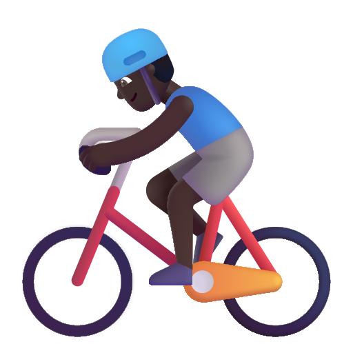 Man Biking: Dark Skin Tone on Microsoft 3D
