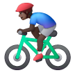 Man Biking: Dark Skin Tone on Samsung