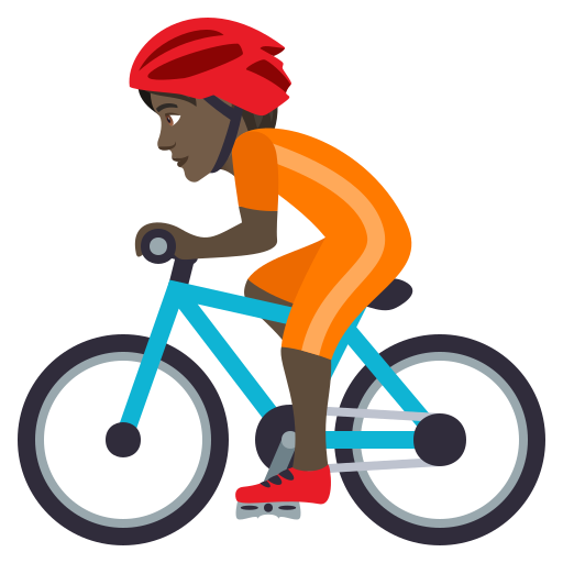 Bicyclist: Dark Skin Tone on JoyPixels