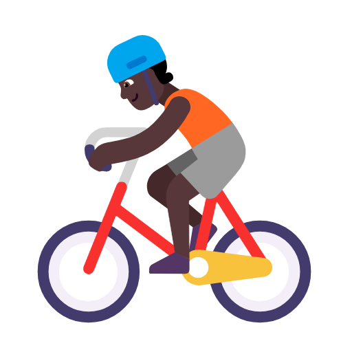 Bicyclist: Dark Skin Tone on Microsoft Fluent