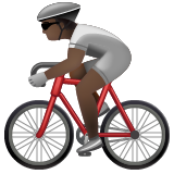 Bicyclist: Dark Skin Tone on WhatsApp