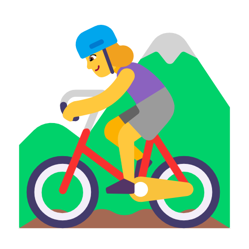 Woman Mountain Biking on Microsoft Fluent