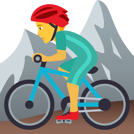 Man Mountain Biking on JoyPixels