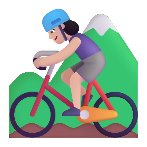 Woman Mountain Biking: Light Skin Tone on Microsoft 3D