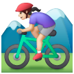 Woman Mountain Biking: Light Skin Tone on Samsung