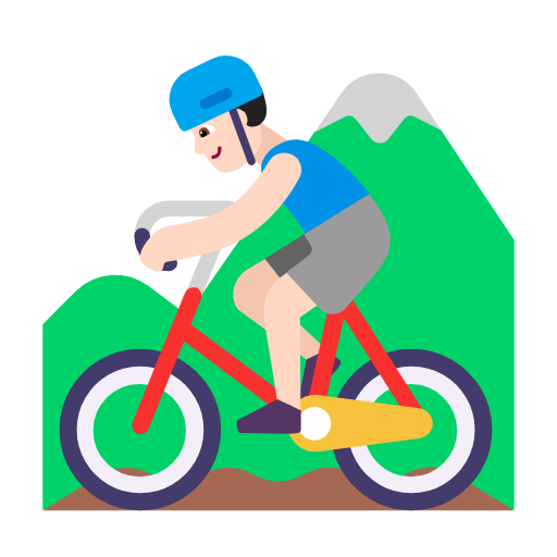Man Mountain Biking: Light Skin Tone on Microsoft Fluent