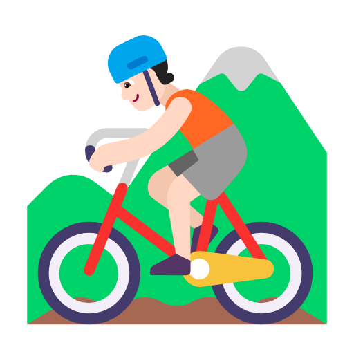 Mountain Bicyclist: Light Skin Tone on Microsoft Fluent