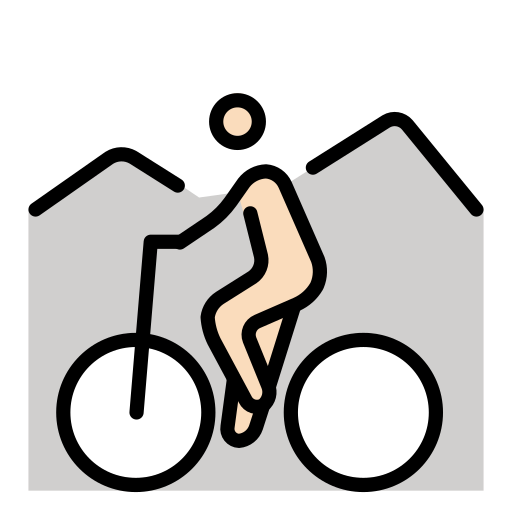 Mountain Bicyclist: Light Skin Tone on OpenMoji