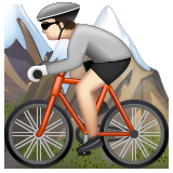 Mountain Bicyclist: Light Skin Tone on WhatsApp