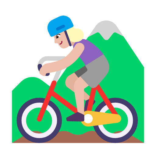 Woman Mountain Biking: Medium-Light Skin Tone on Microsoft Fluent