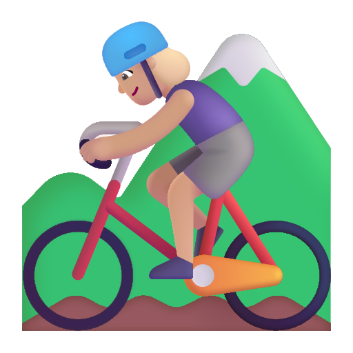 Woman Mountain Biking: Medium-Light Skin Tone on Microsoft 3D