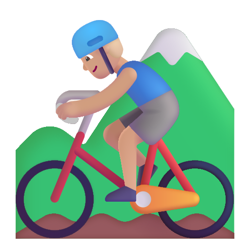 Man Mountain Biking: Medium-Light Skin Tone on Microsoft 3D