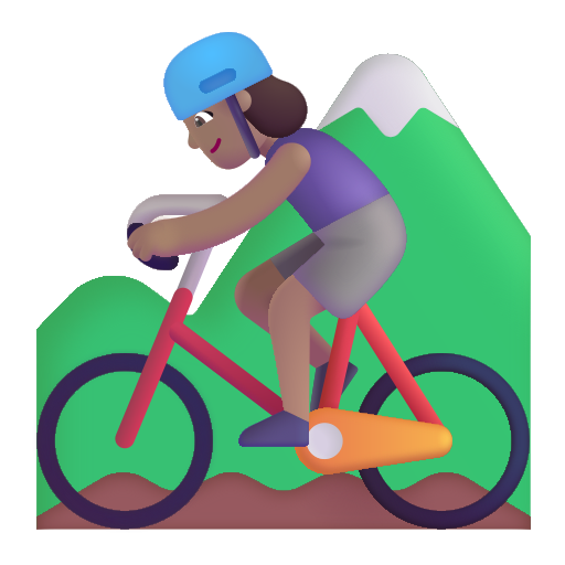 Woman Mountain Biking: Medium Skin Tone on Microsoft 3D