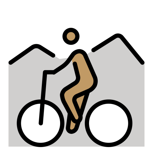 Mountain Bicyclist: Medium Skin Tone on OpenMoji