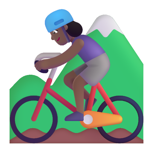 Woman Mountain Biking: Medium-Dark Skin Tone on Microsoft 3D