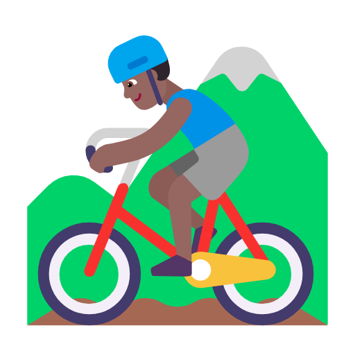 Man Mountain Biking: Medium-Dark Skin Tone on Microsoft Fluent