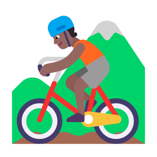 Mountain Bicyclist: Medium-Dark Skin Tone on Microsoft Fluent