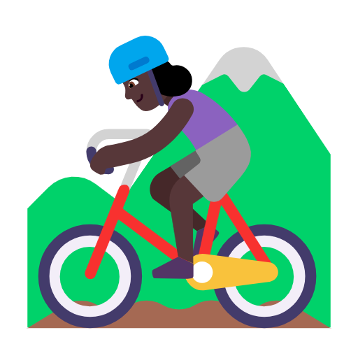 Woman Mountain Biking: Dark Skin Tone on Microsoft Fluent