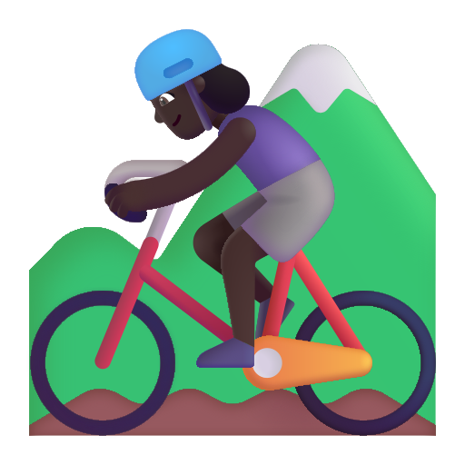 Woman Mountain Biking: Dark Skin Tone on Microsoft 3D
