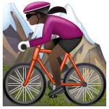 Woman Mountain Biking: Dark Skin Tone on WhatsApp