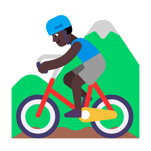 Man Mountain Biking: Dark Skin Tone on Microsoft Fluent