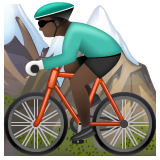 Man Mountain Biking: Dark Skin Tone on WhatsApp