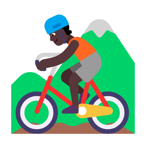 Mountain Bicyclist: Dark Skin Tone on Microsoft Fluent