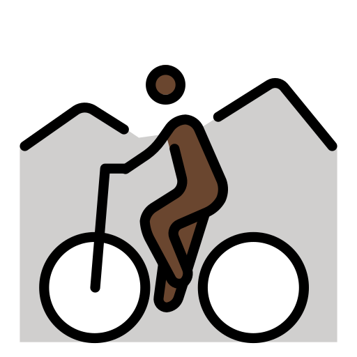 Mountain Bicyclist: Dark Skin Tone on OpenMoji