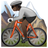 Mountain Bicyclist: Dark Skin Tone on WhatsApp