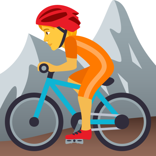 Mountain Bicyclist on JoyPixels