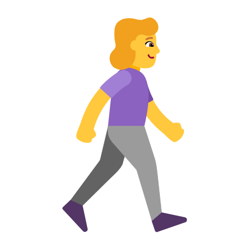 Woman Walking Facing Right on Microsoft Fluent