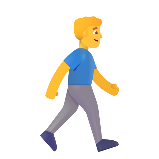 Man Walking Facing Right on Microsoft 3D