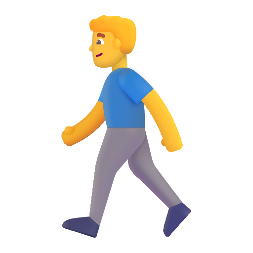 Man Walking on Microsoft 3D