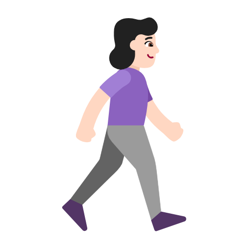 Woman Walking Facing Right: Light Skin Tone on Microsoft Fluent