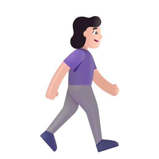 Woman Walking Facing Right: Light Skin Tone on Microsoft 3D