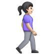 Woman Walking Facing Right: Light Skin Tone on Samsung