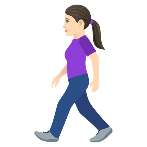 Woman Walking: Light Skin Tone on JoyPixels